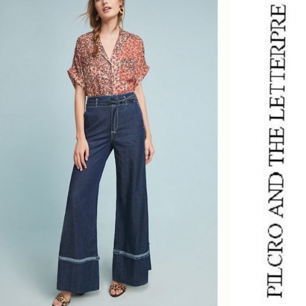•ANTHROPOLOGIE• pilcro and the letterpress wide leg jeans